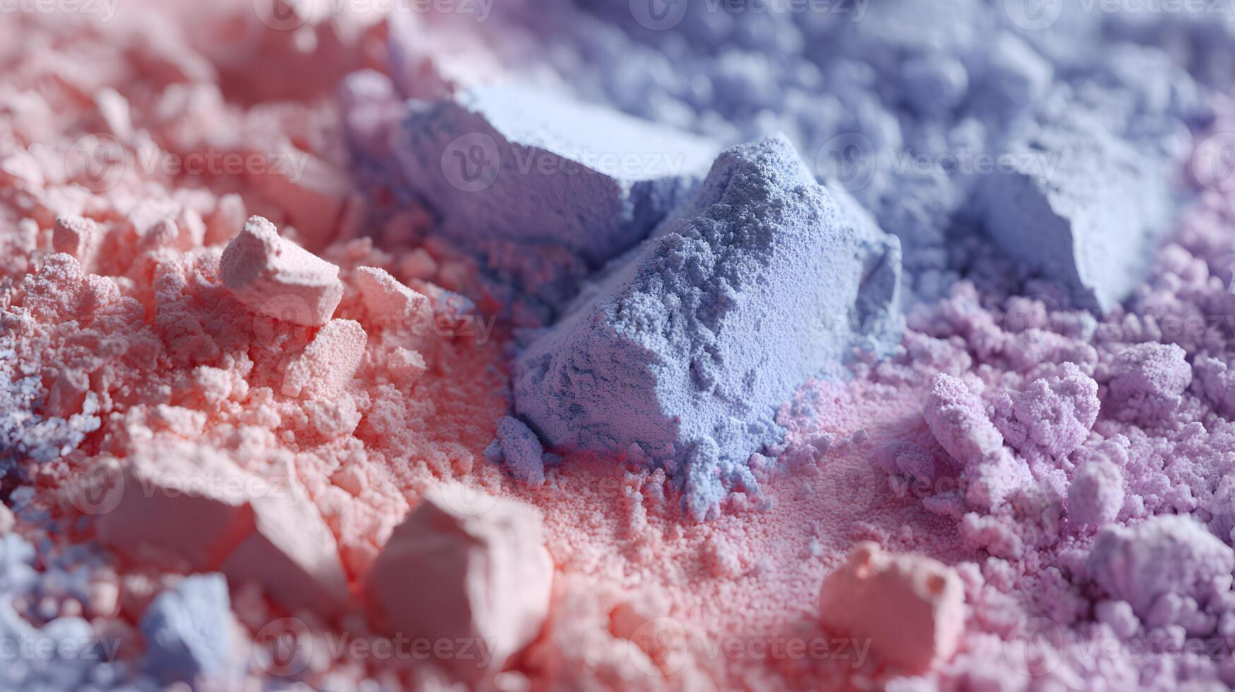 Delicate pastel hues meet in a textured powder composition capturing soft light and gentle shades photo