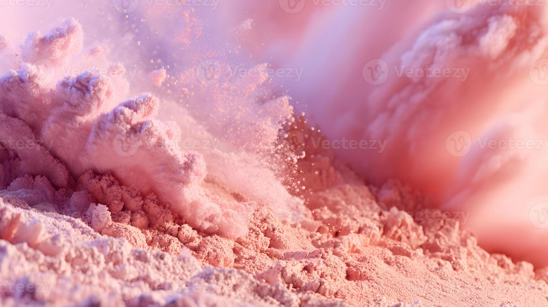 A captivating cloudscape of pink hues and powder formations evokes feelings of fantasy and dreams photo