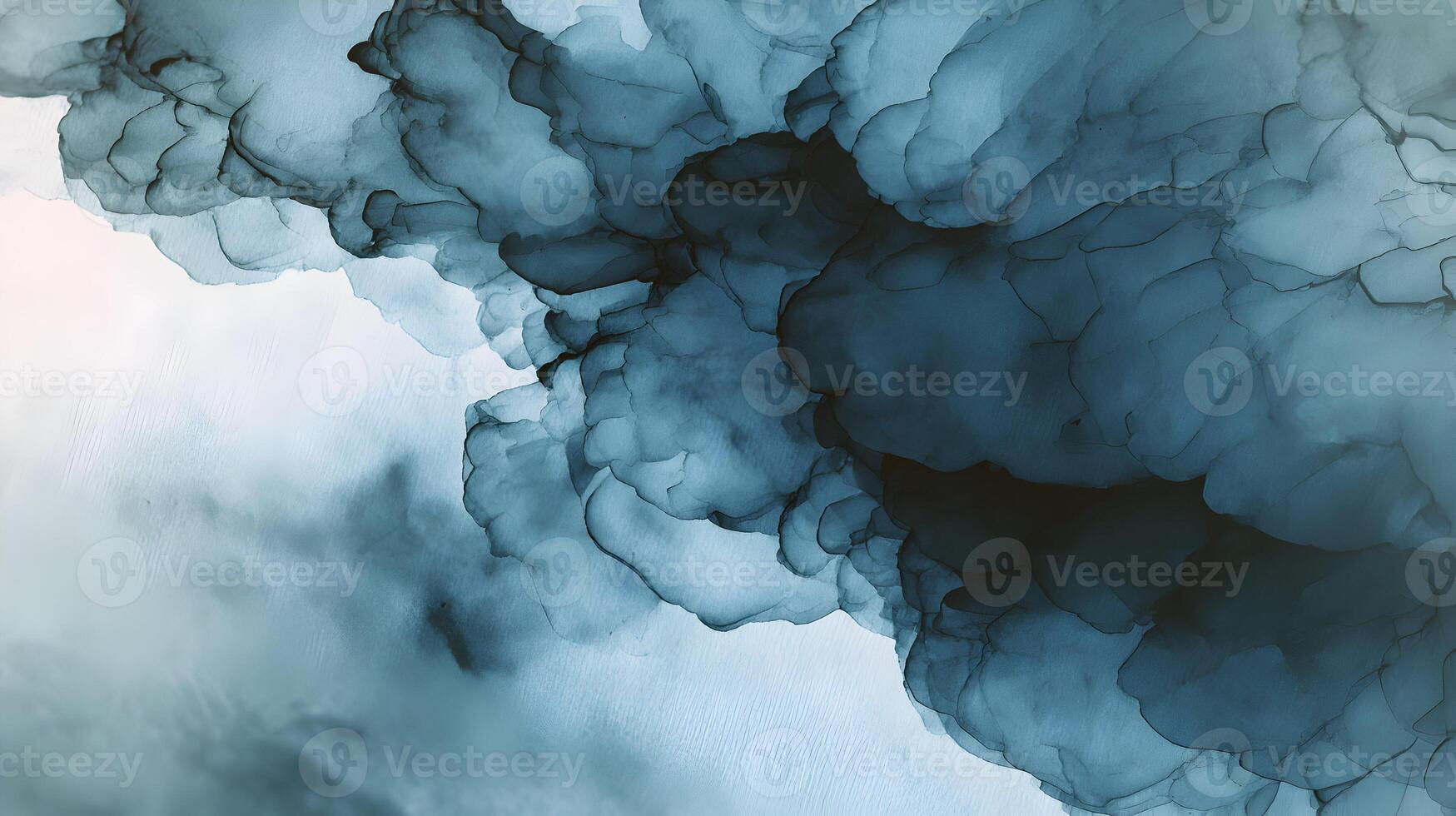 Elegant watercolor cloudscape in shades of blue creating a calming and mesmerizing atmosphere photo