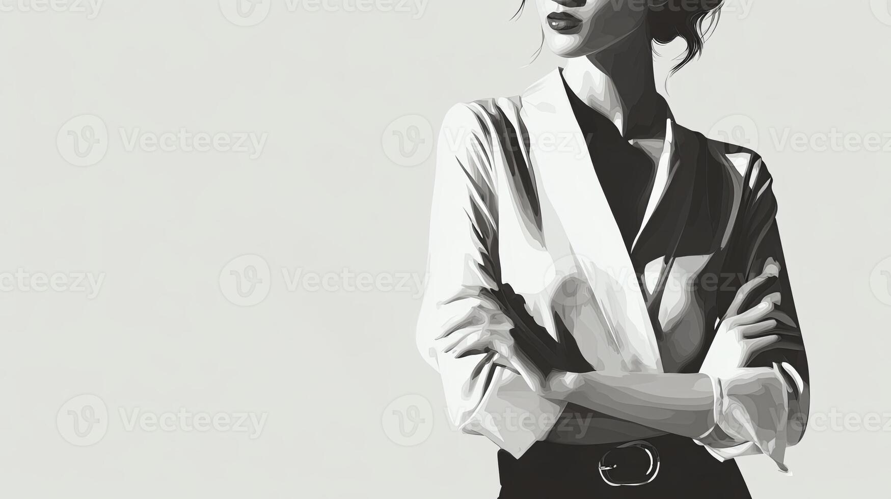 Confident Modern Businesswoman with Arms Crossed Isolated photo
