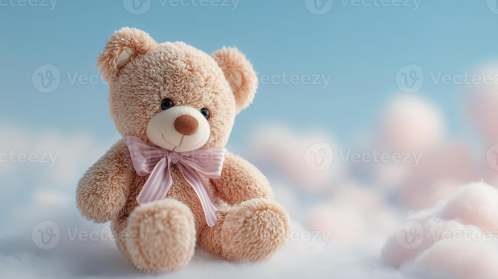 Fluffy Teddy Bear in Dreamy Sky photo