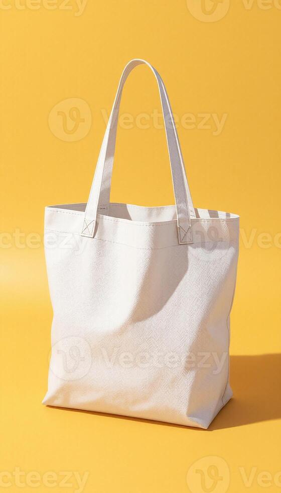Yellow Studio Scene with Hanging Tote photo