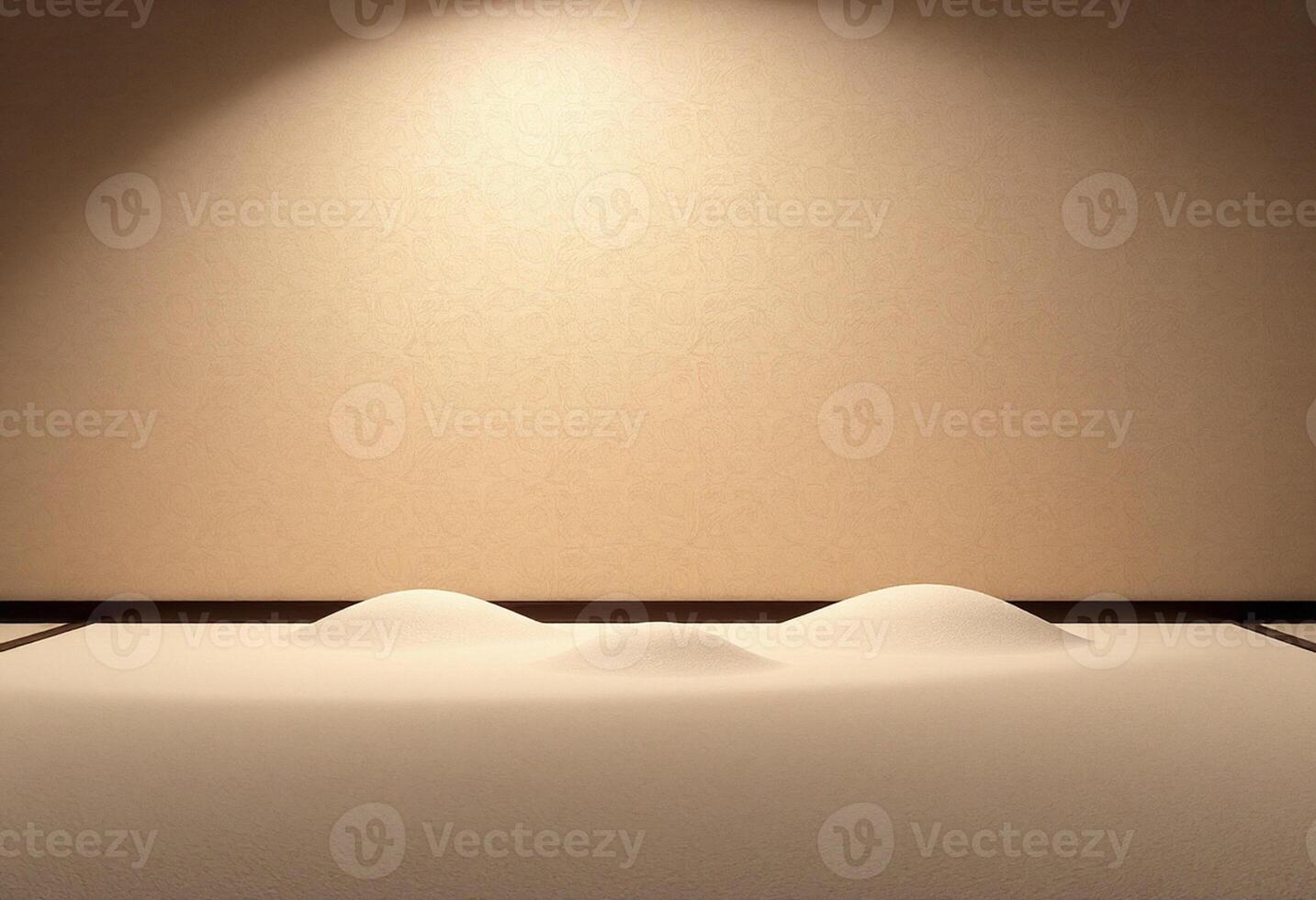 An empty room with a light shining on it photo