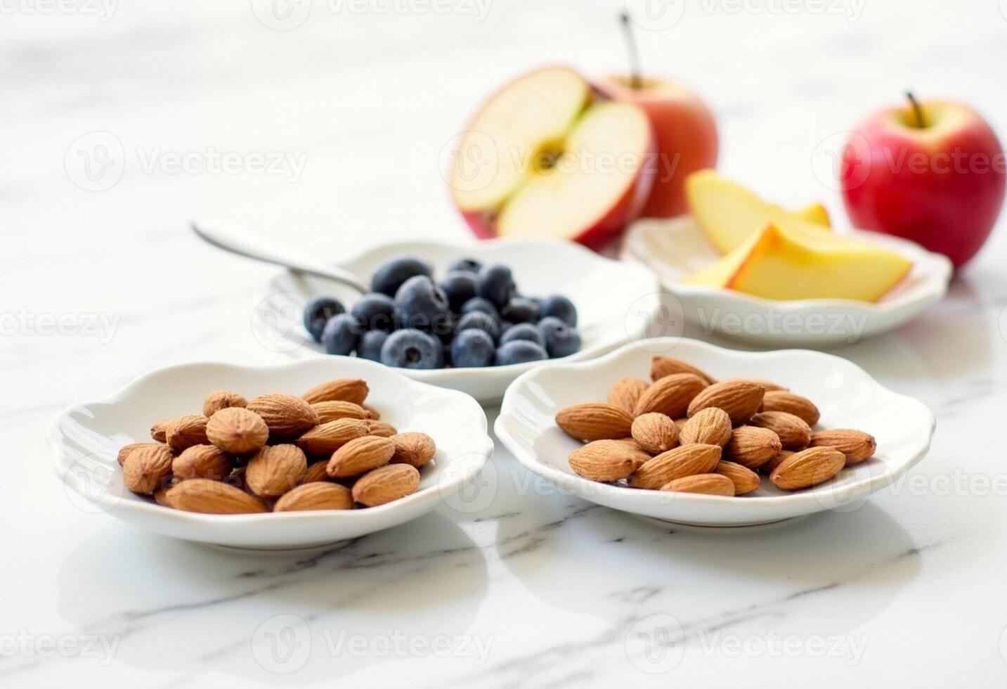 Blueberries and Almonds Minimalist Scene photo
