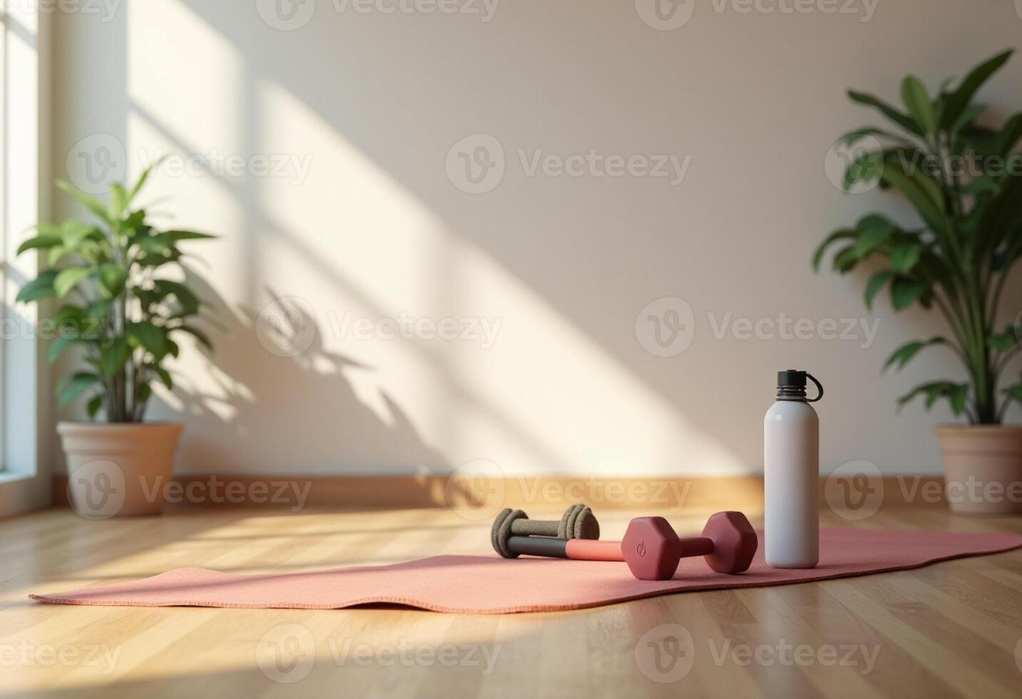Wellness Mat and Dumbbells Setup photo