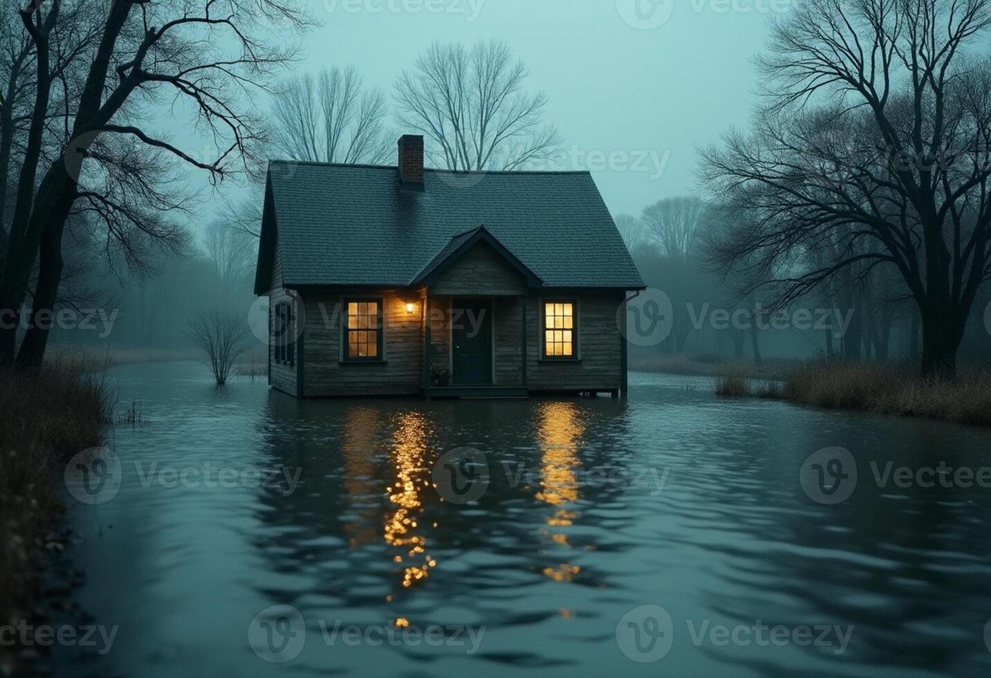 Front Yard Submerged by Flash Flood photo