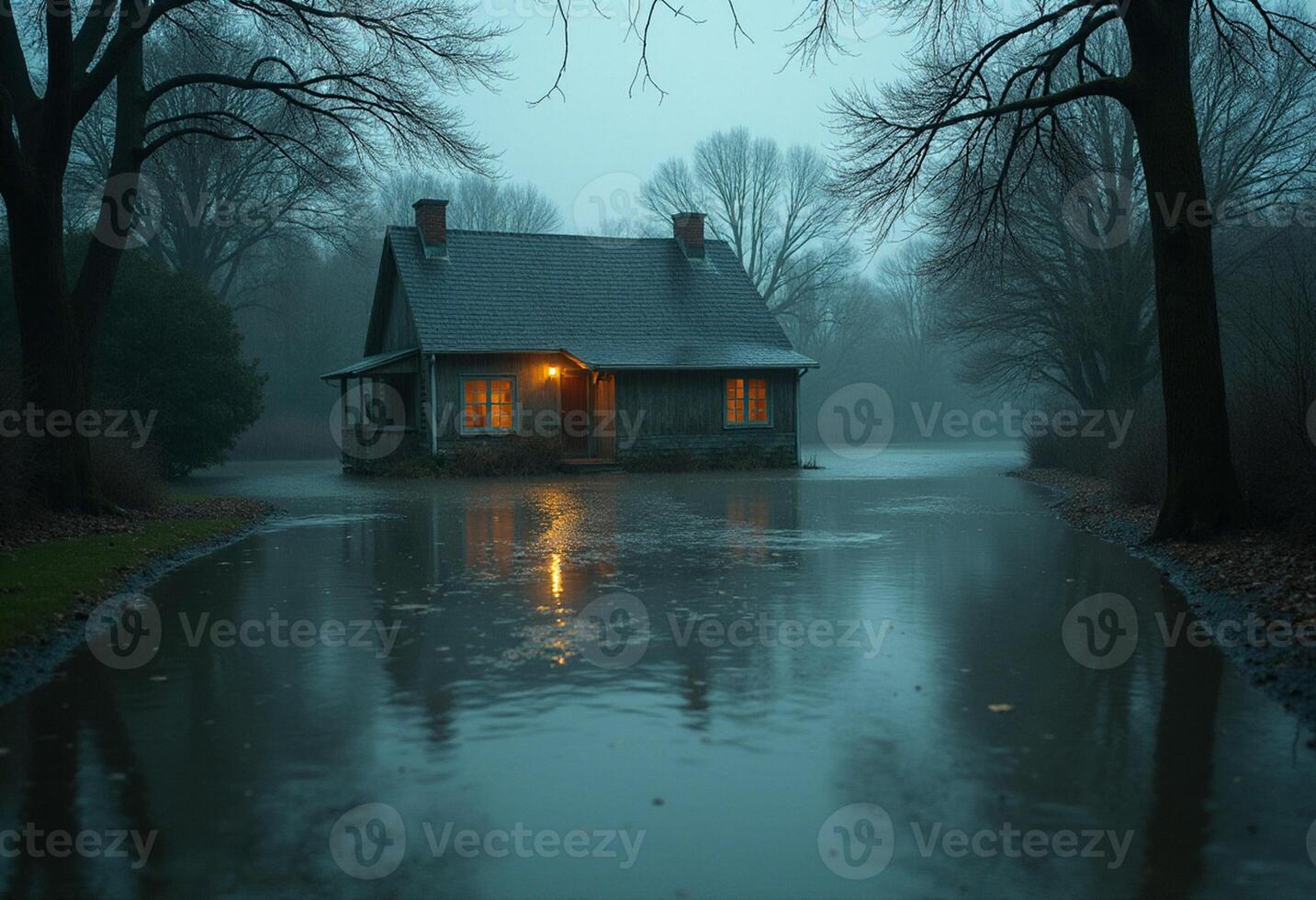 Rural House in Rising Waters photo