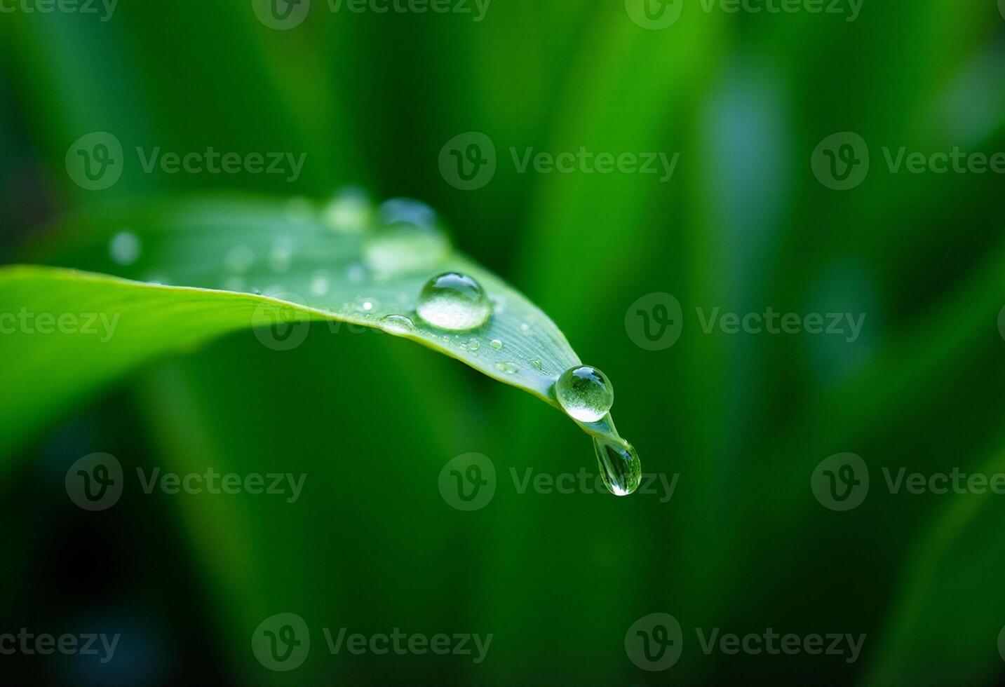 Water Drops on Curled Leaf photo