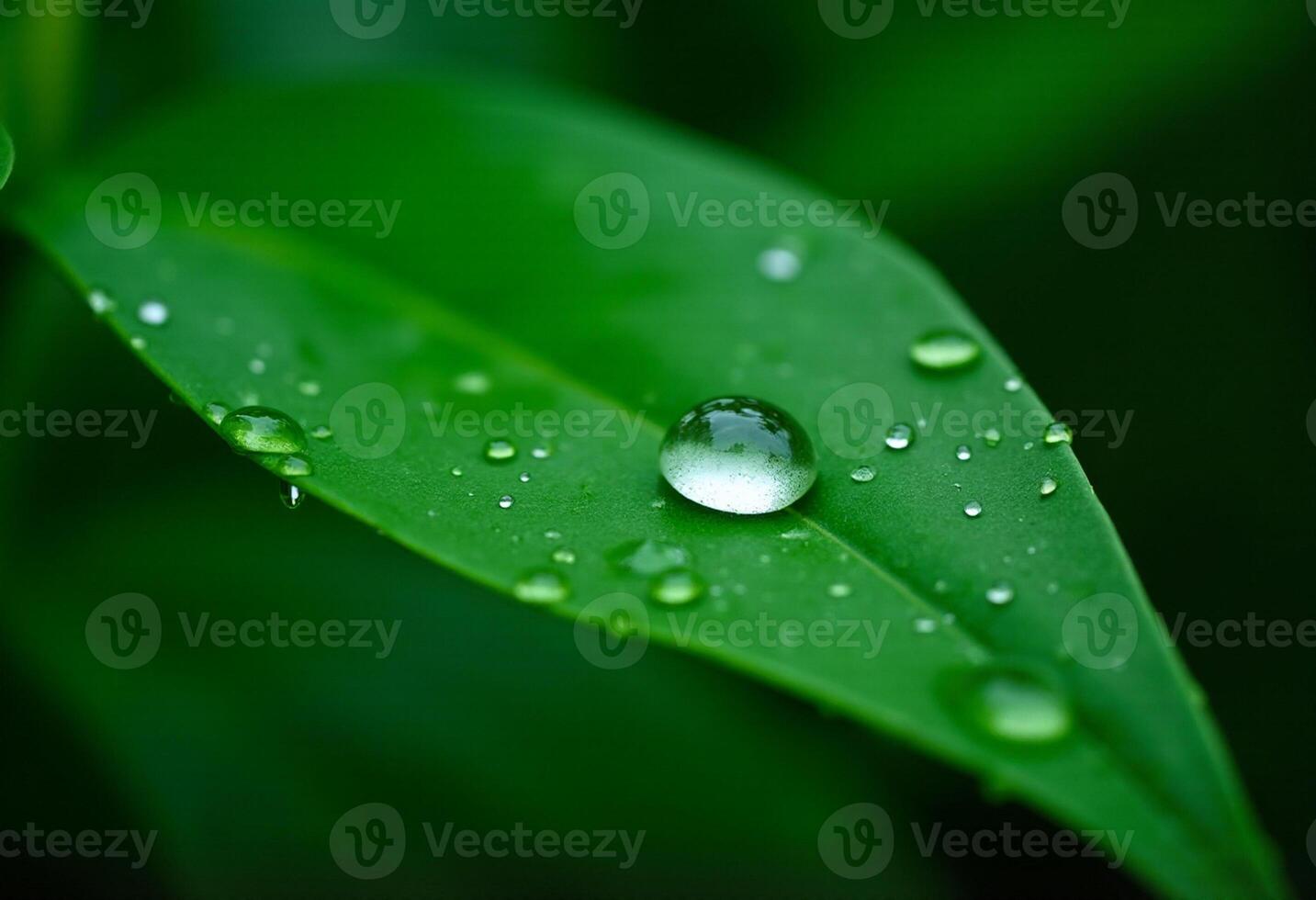 A drop of water sits on a leaf photo