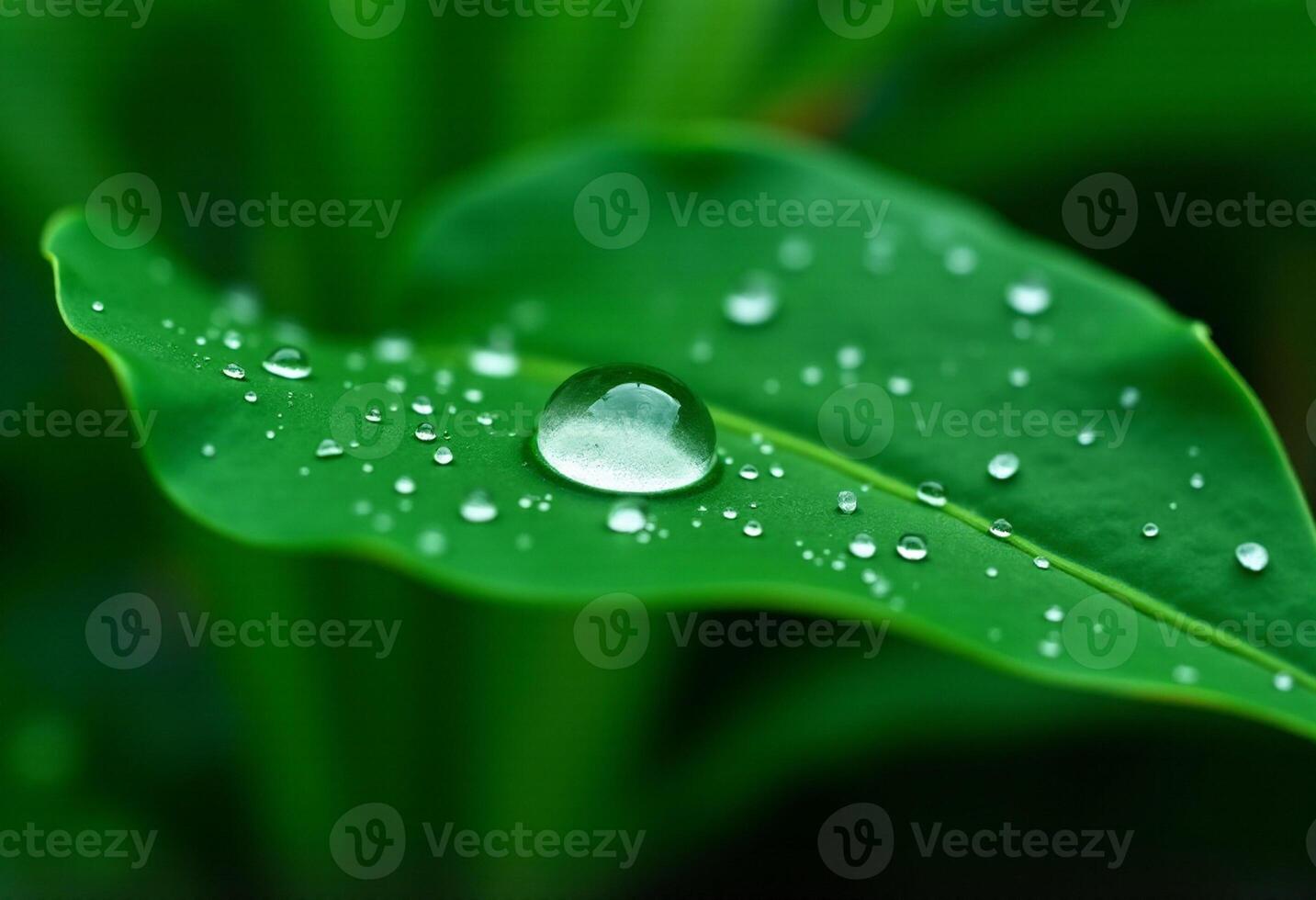 Clean Leaf Texture with Dew photo