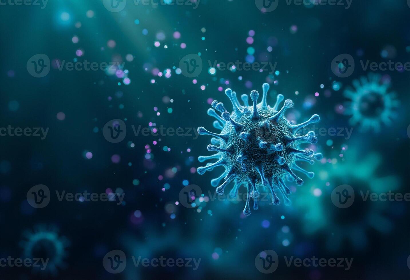 Medical Cell Cluster with Particle Glow photo