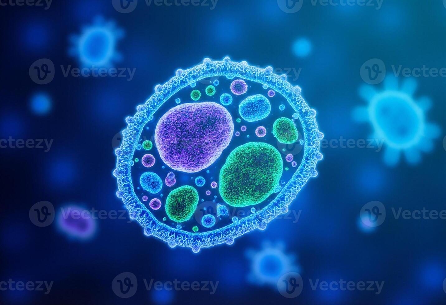 Floating Pathogen in Dark Background photo