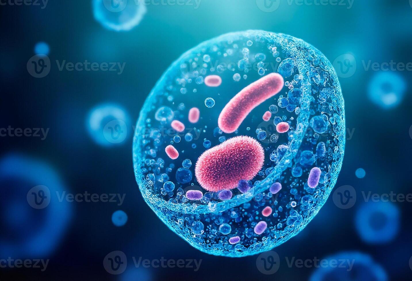 Microscopic Pathogen Spread with Lighting photo