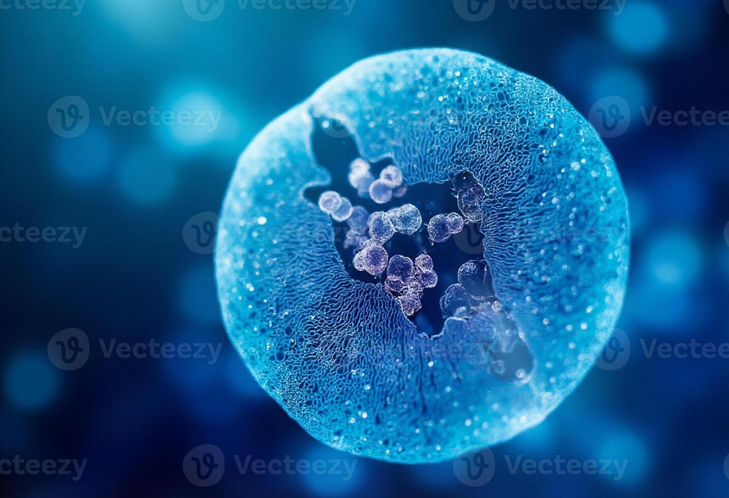 A cell with a blue background photo