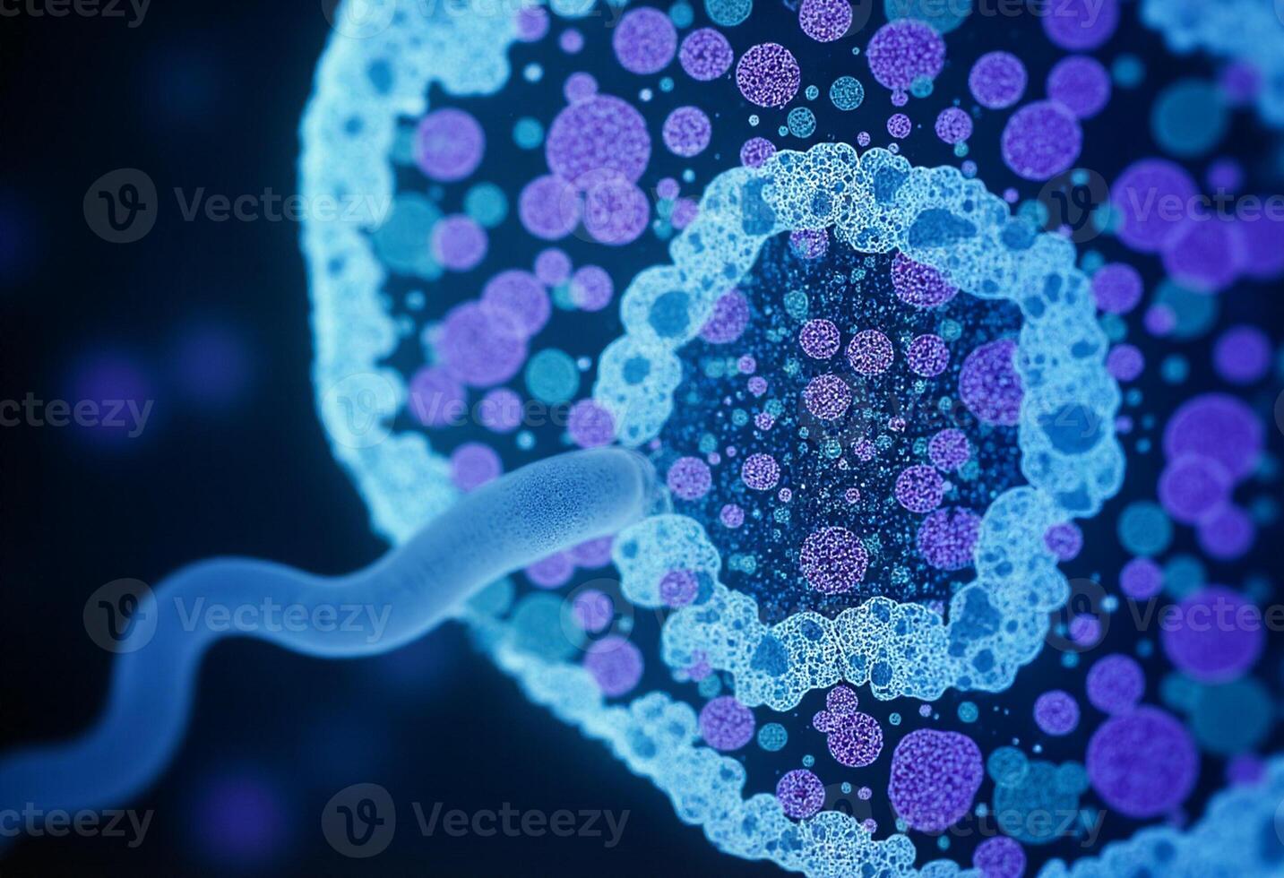 A worm is inside of a cell photo