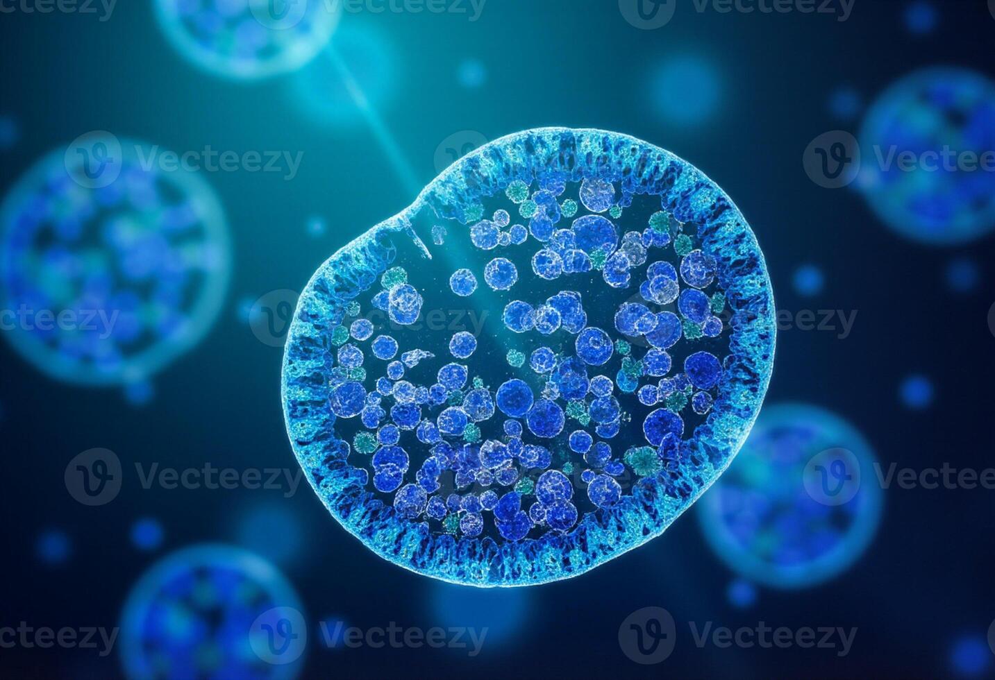 Bacteria Animation with Cell Texture photo