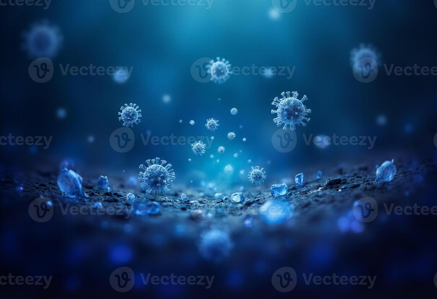 Microscopic Particles in Medical Scene photo