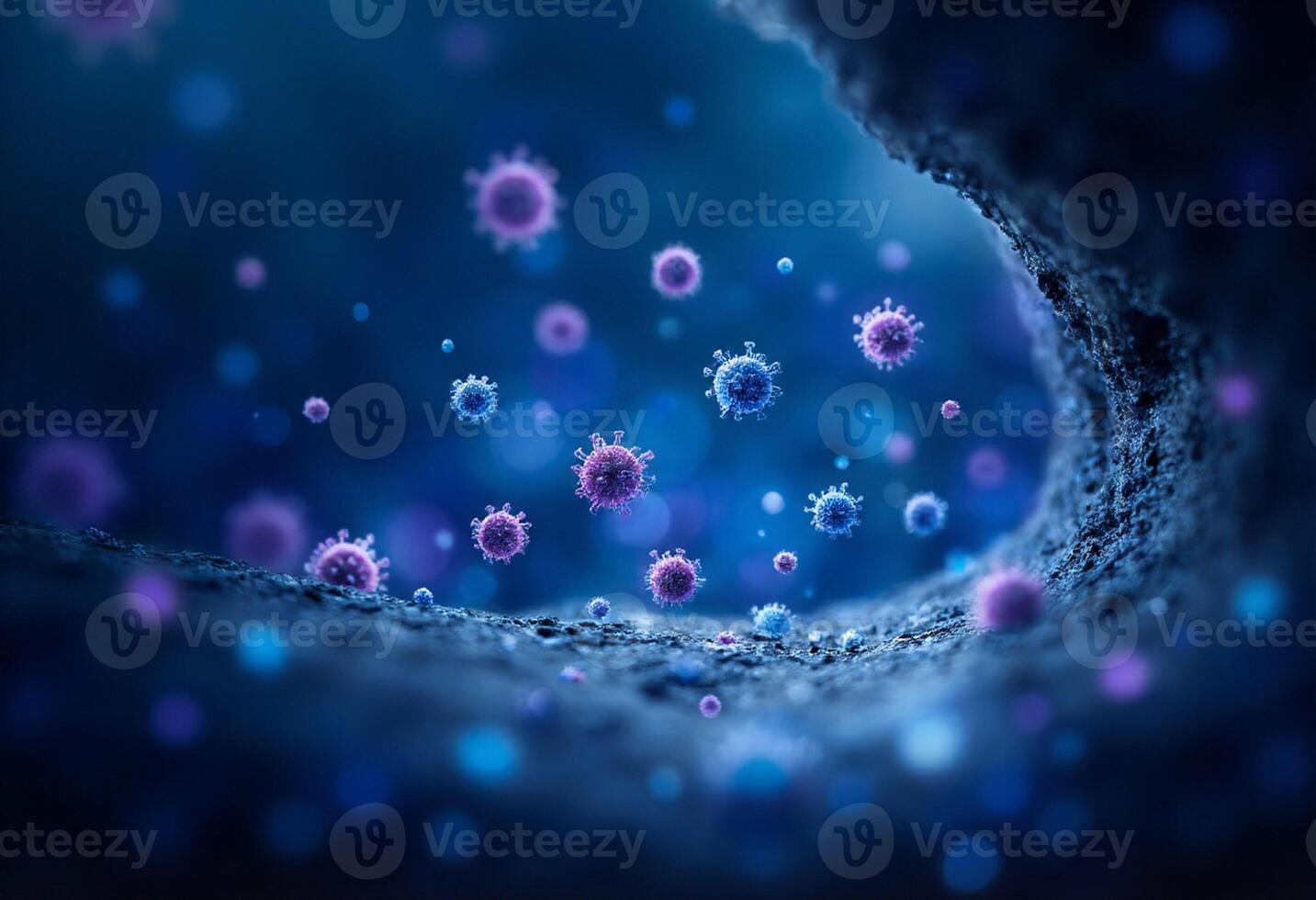 A group of viruses in a dark tunnel photo