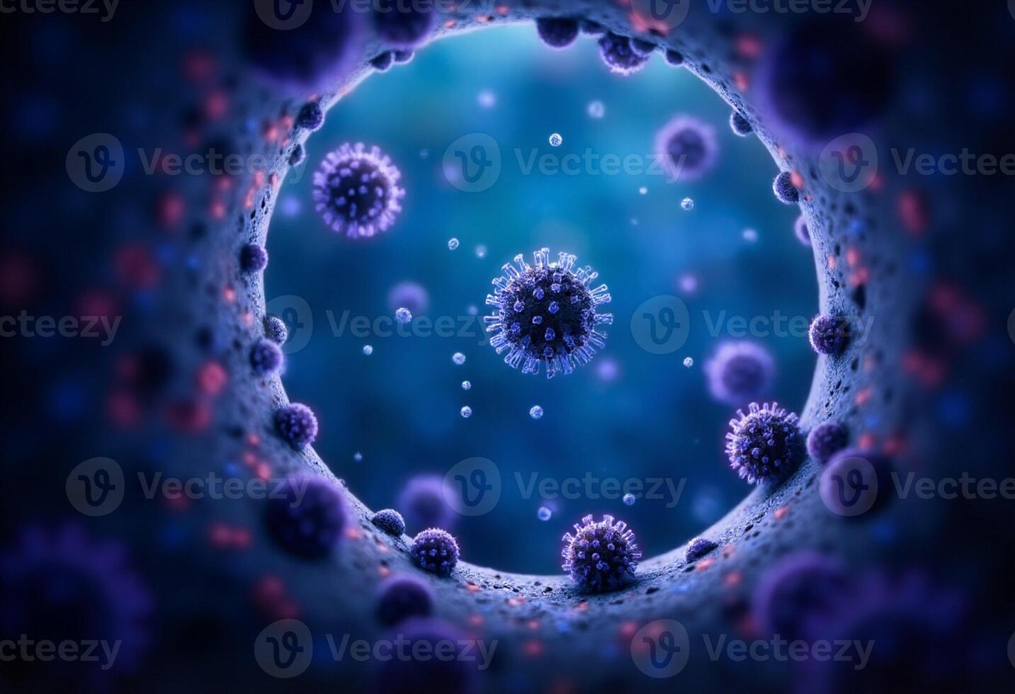 A virus is seen in a cell photo