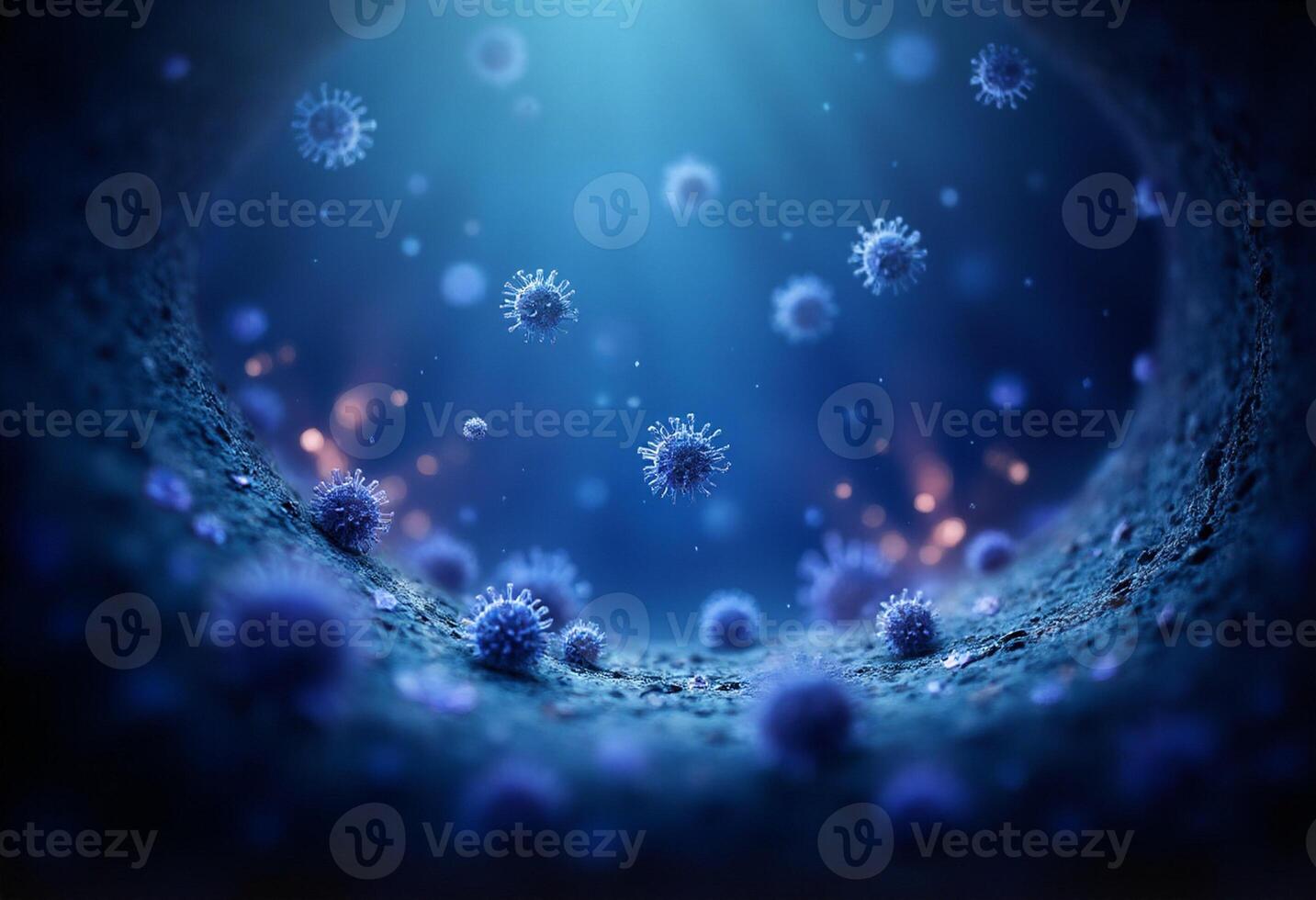 Viral Particles in Dim Light Concept photo