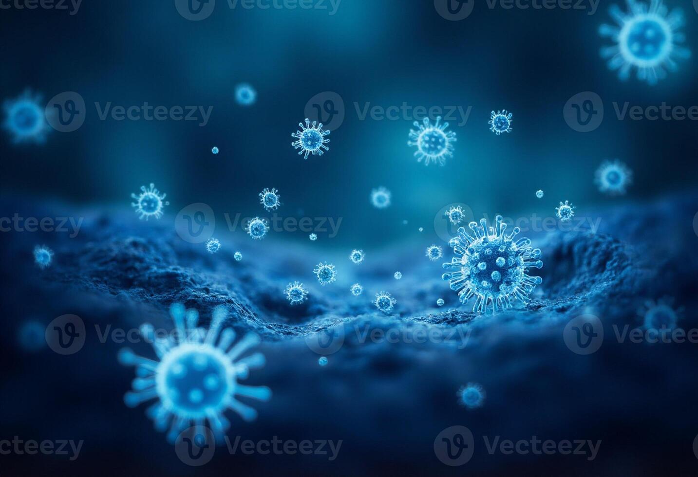 Infection Simulation in Blue Gradient photo