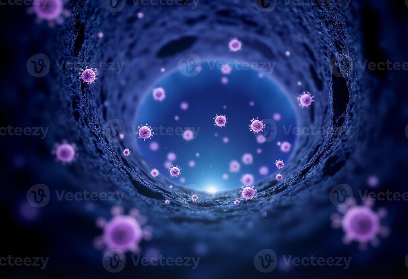 A tunnel with many viruses inside photo