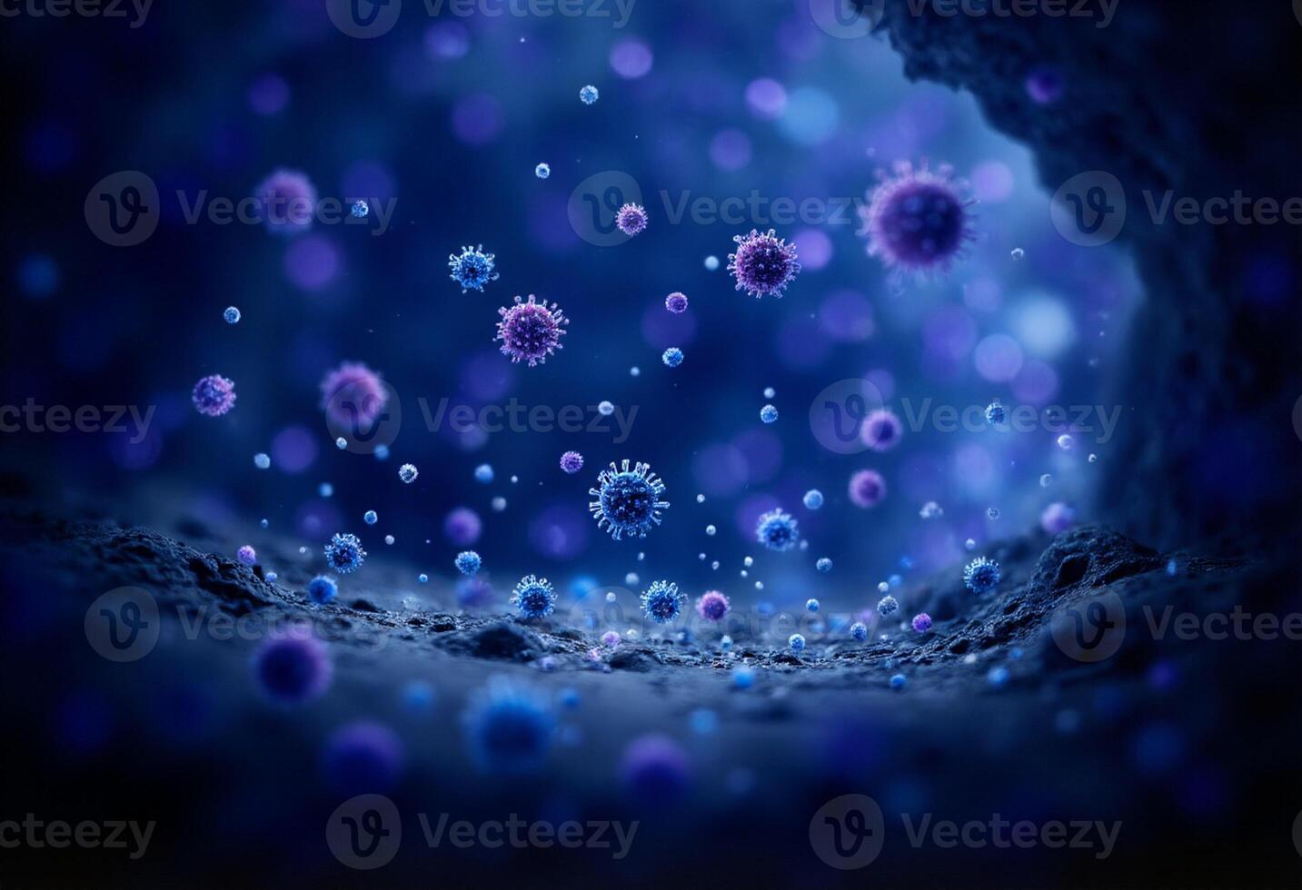 Microscopic Germs with Violet Tones photo