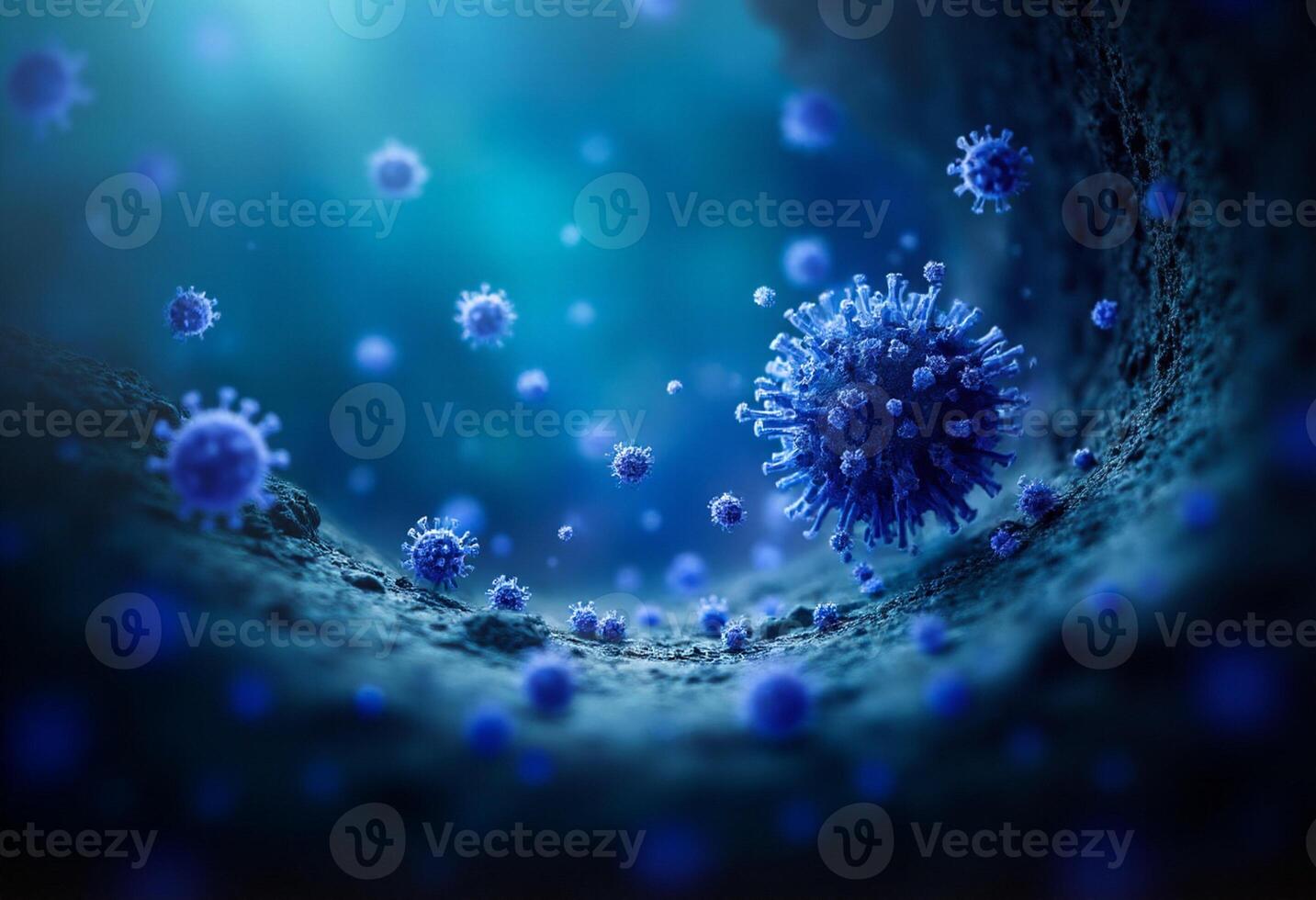 Swirling Virus Cells in Infection Scene photo
