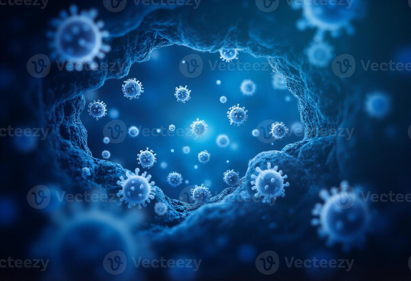 The coronavirus is seen in a dark tunnel photo