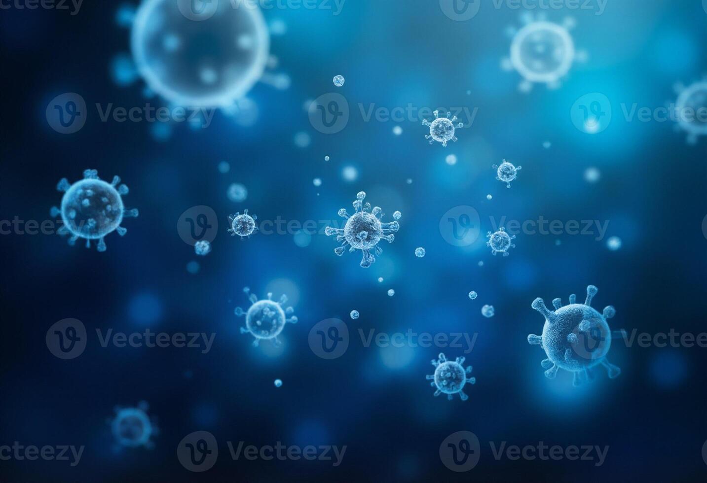 Pathogenic Cells in Blue Vortex photo
