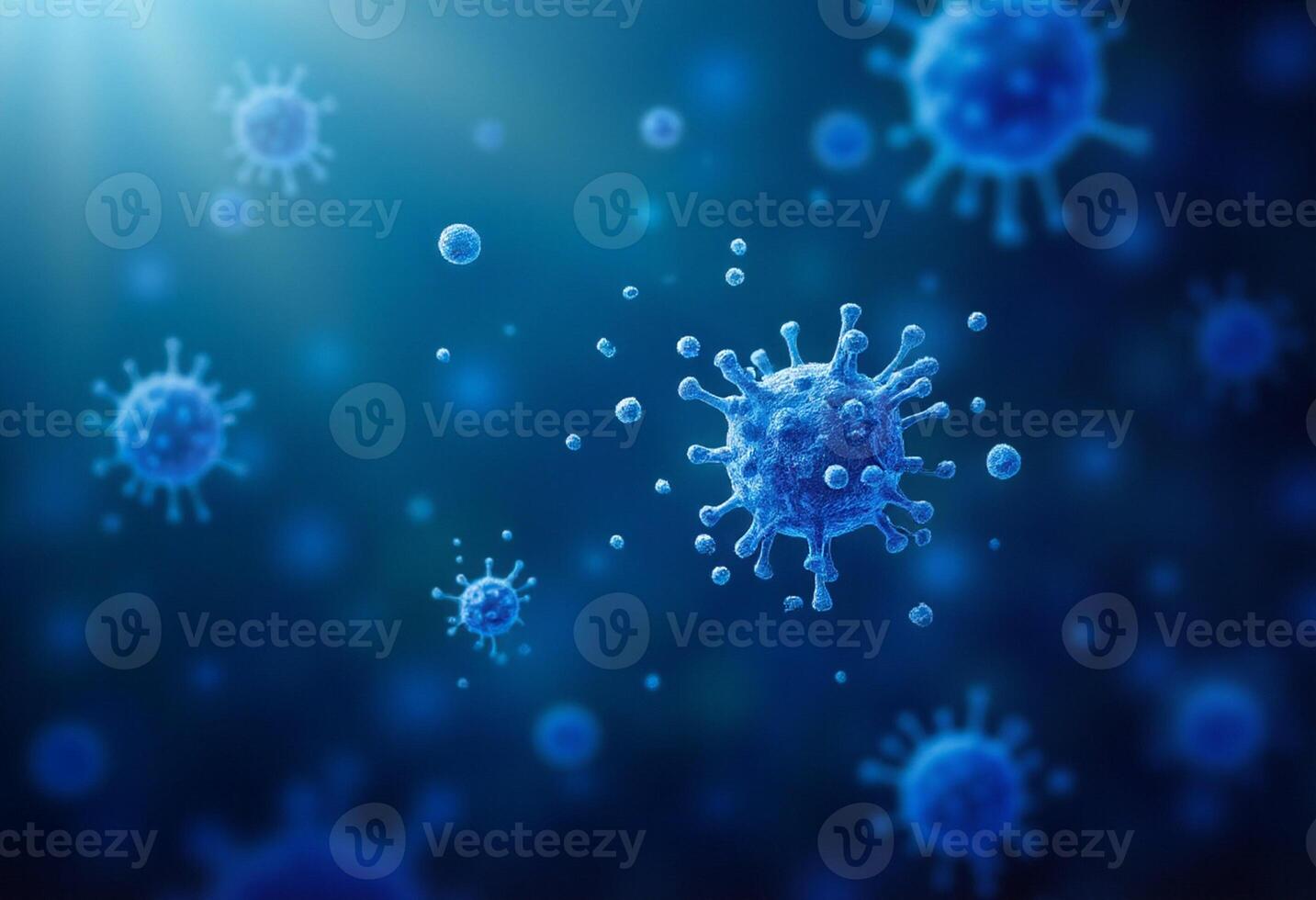 Digital Bacteria in Blue Tones photo