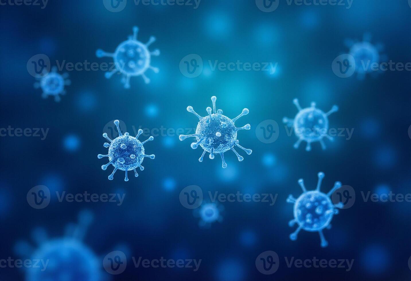 Virus Animation in Dark Blue Gradient photo