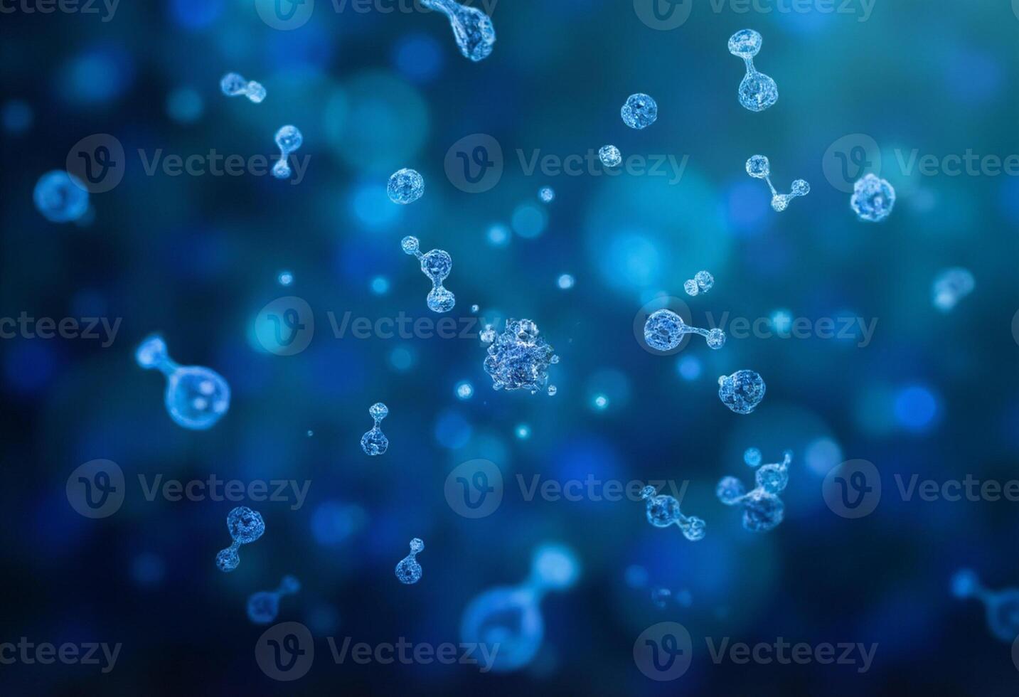 A blue background with many bubbles photo