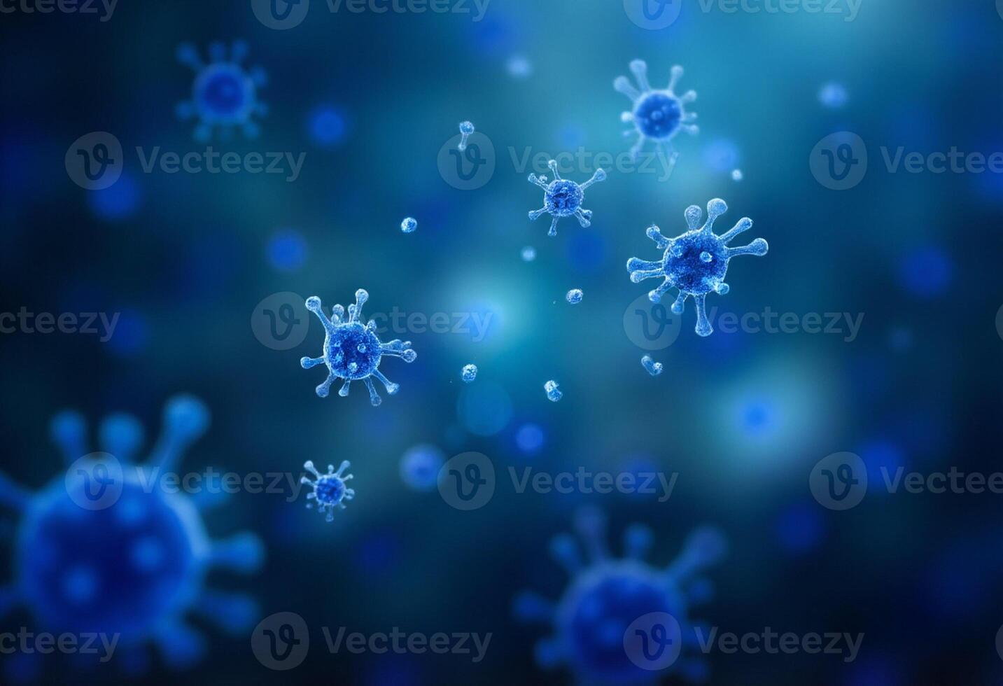 Microorganism Particles in Digital Blue photo
