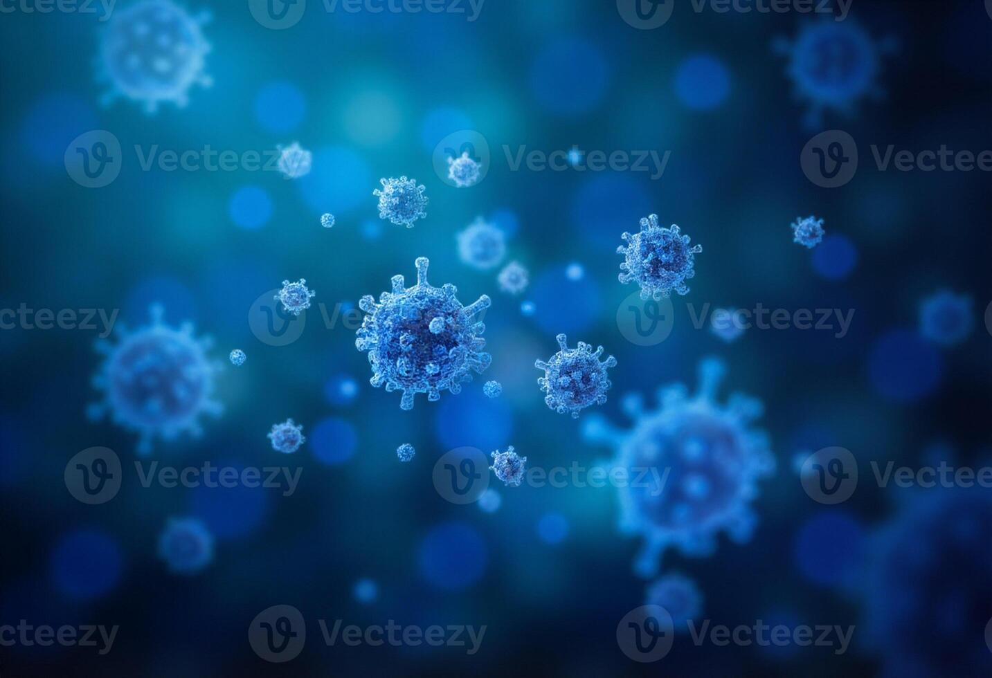 Microscopic Germs Floating in Liquid photo