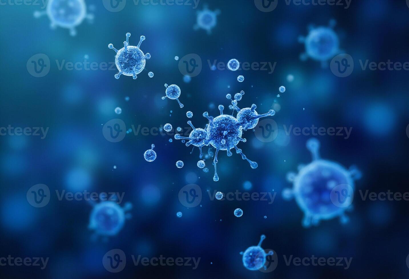 3D Medical Virus Particles Floating photo