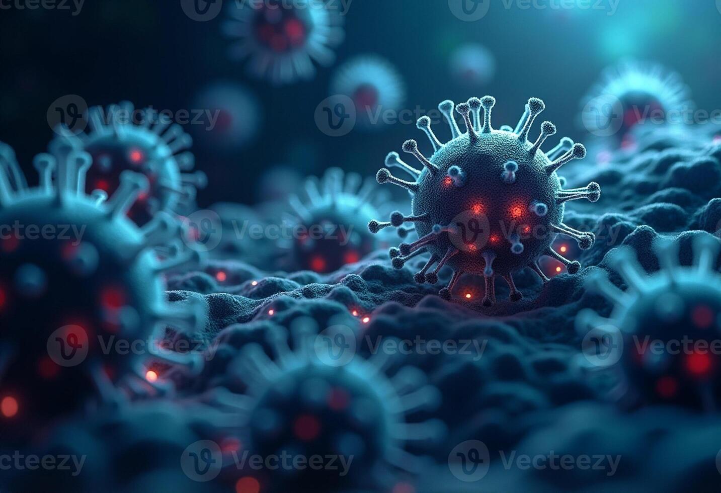 Floating Microbe on Dark Background photo