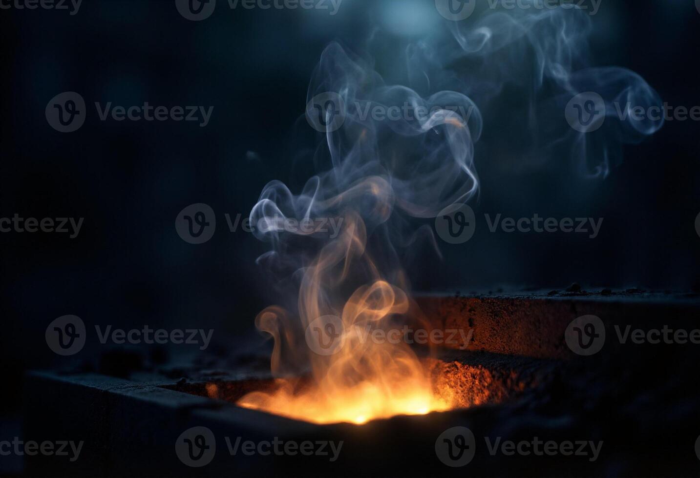 Flaming Pit in Blackness photo