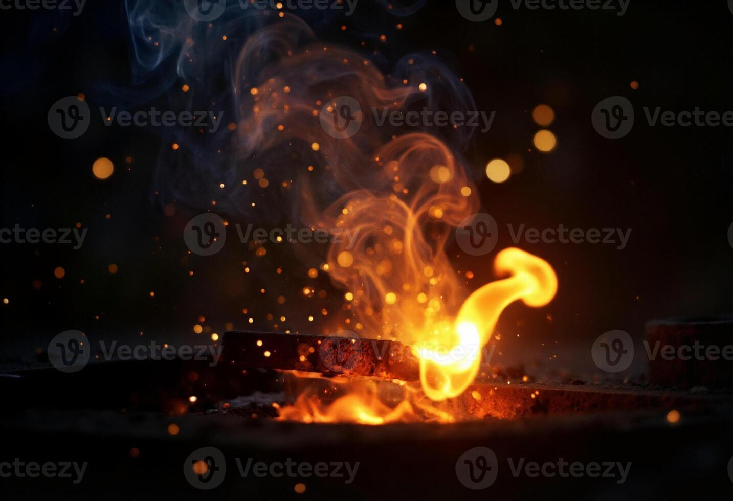 Night Fire with Ember Sparks photo