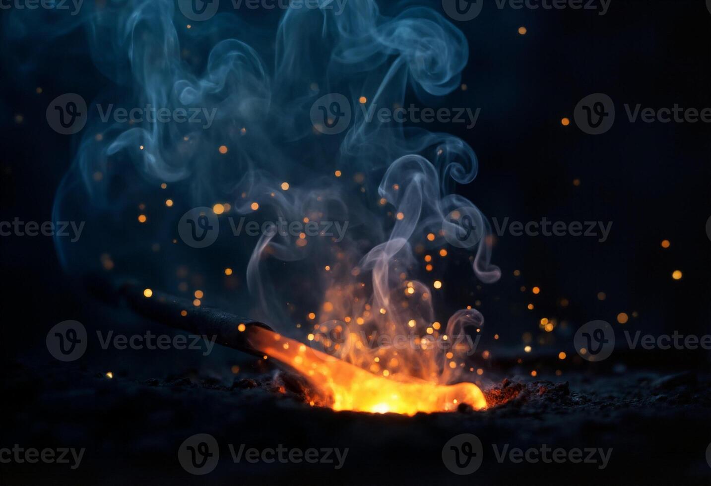Swirling Smoke and Fire Eruption photo