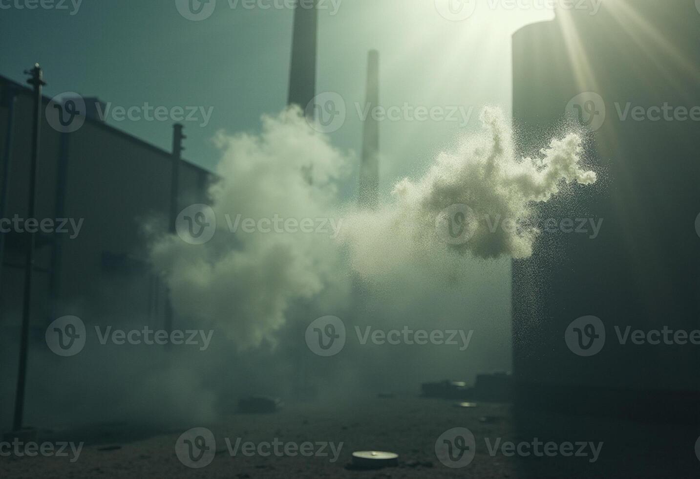 A factory with smoke coming out of it photo