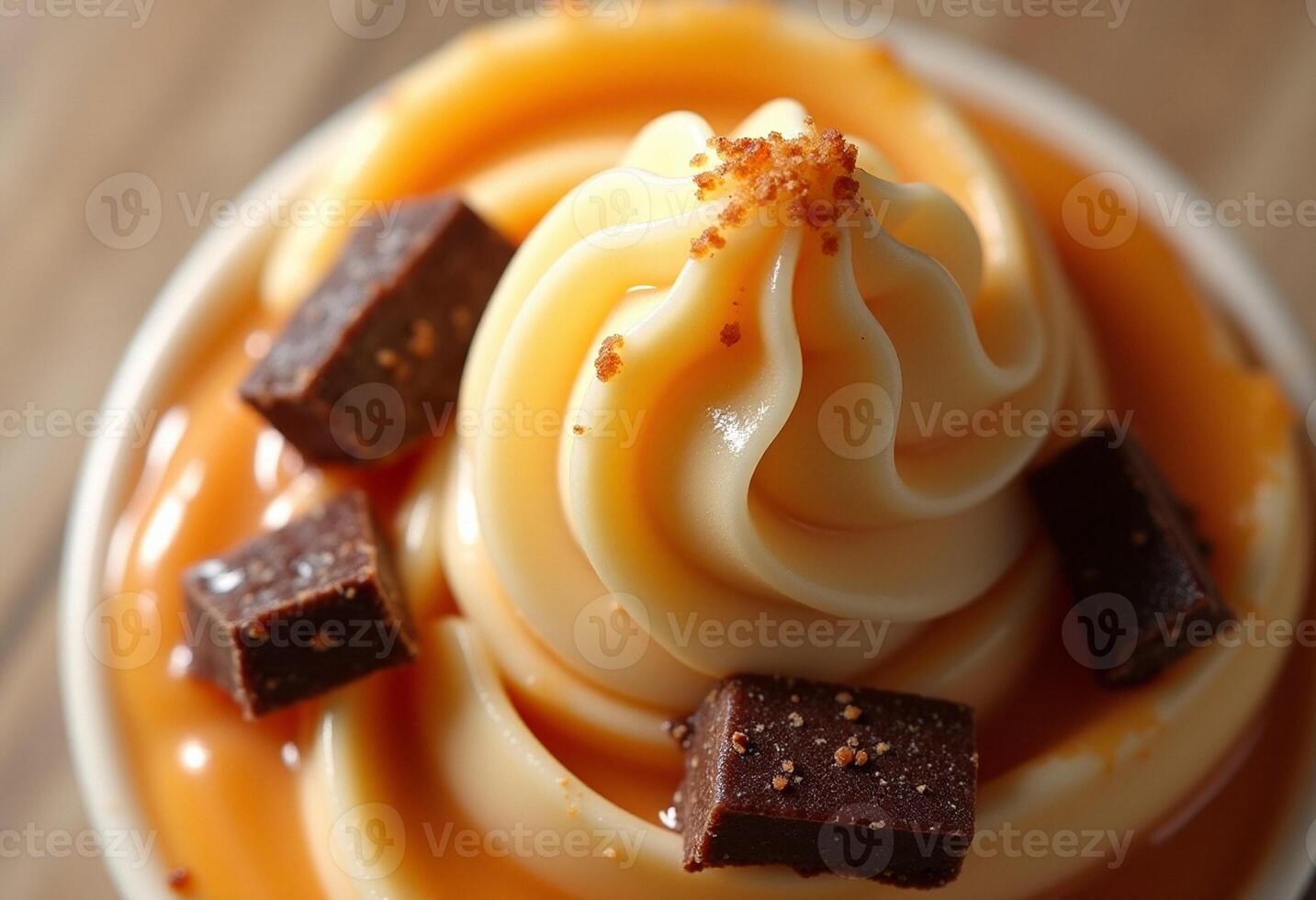 Chocolate Piece Cream Dessert photo