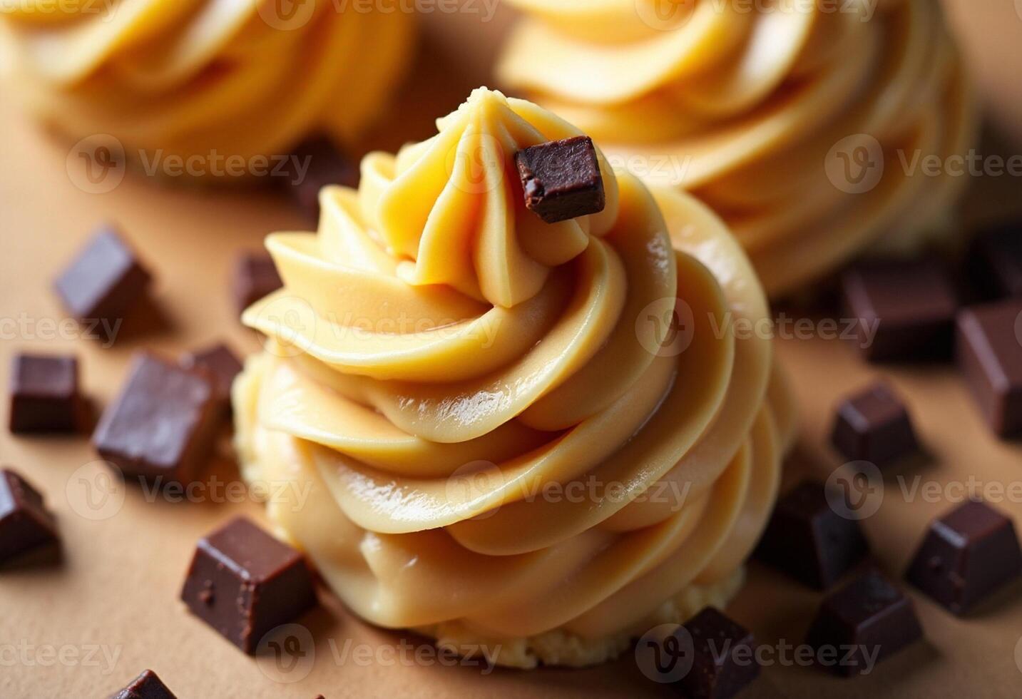 Swirled Cream Dessert in Ceramic Cup photo