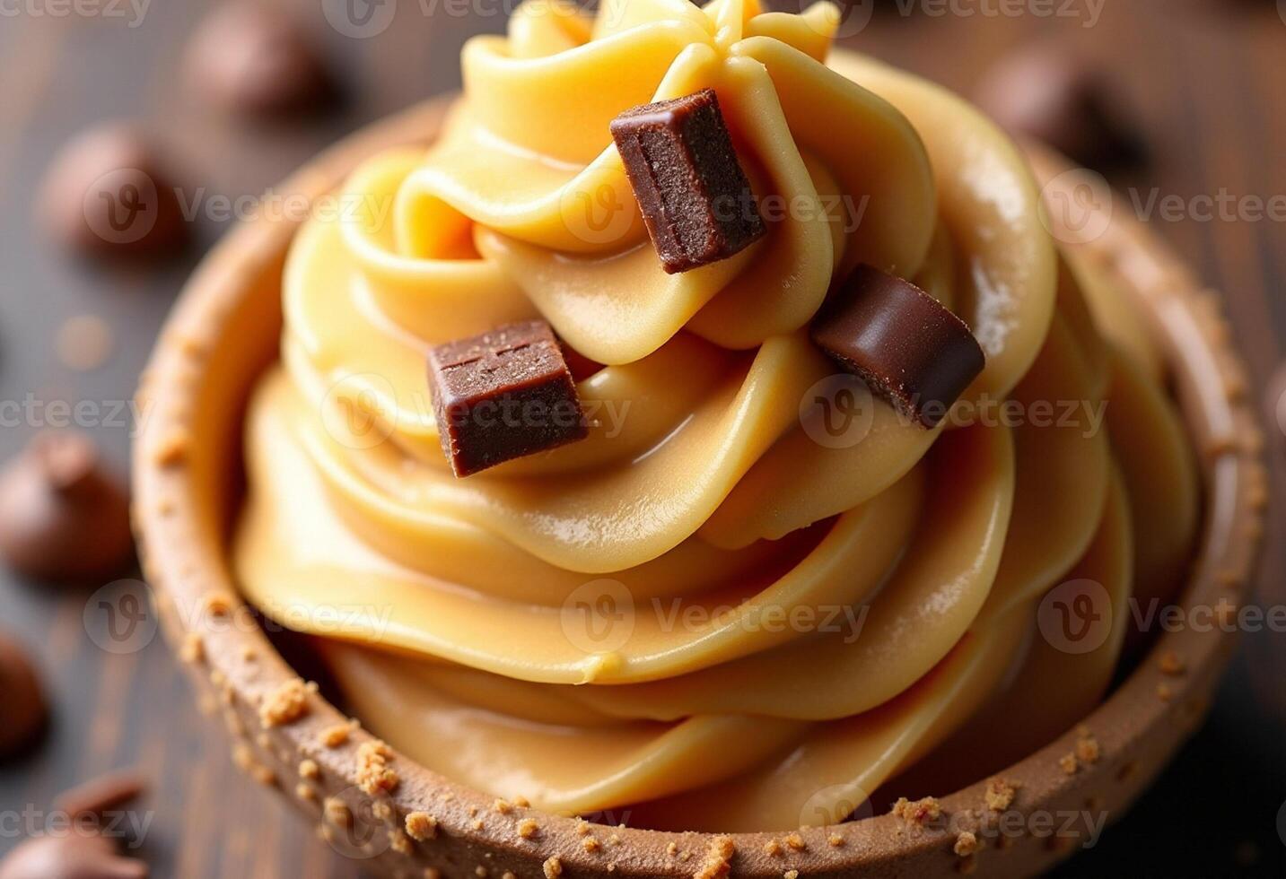Smooth Caramel Frosting Closeup photo