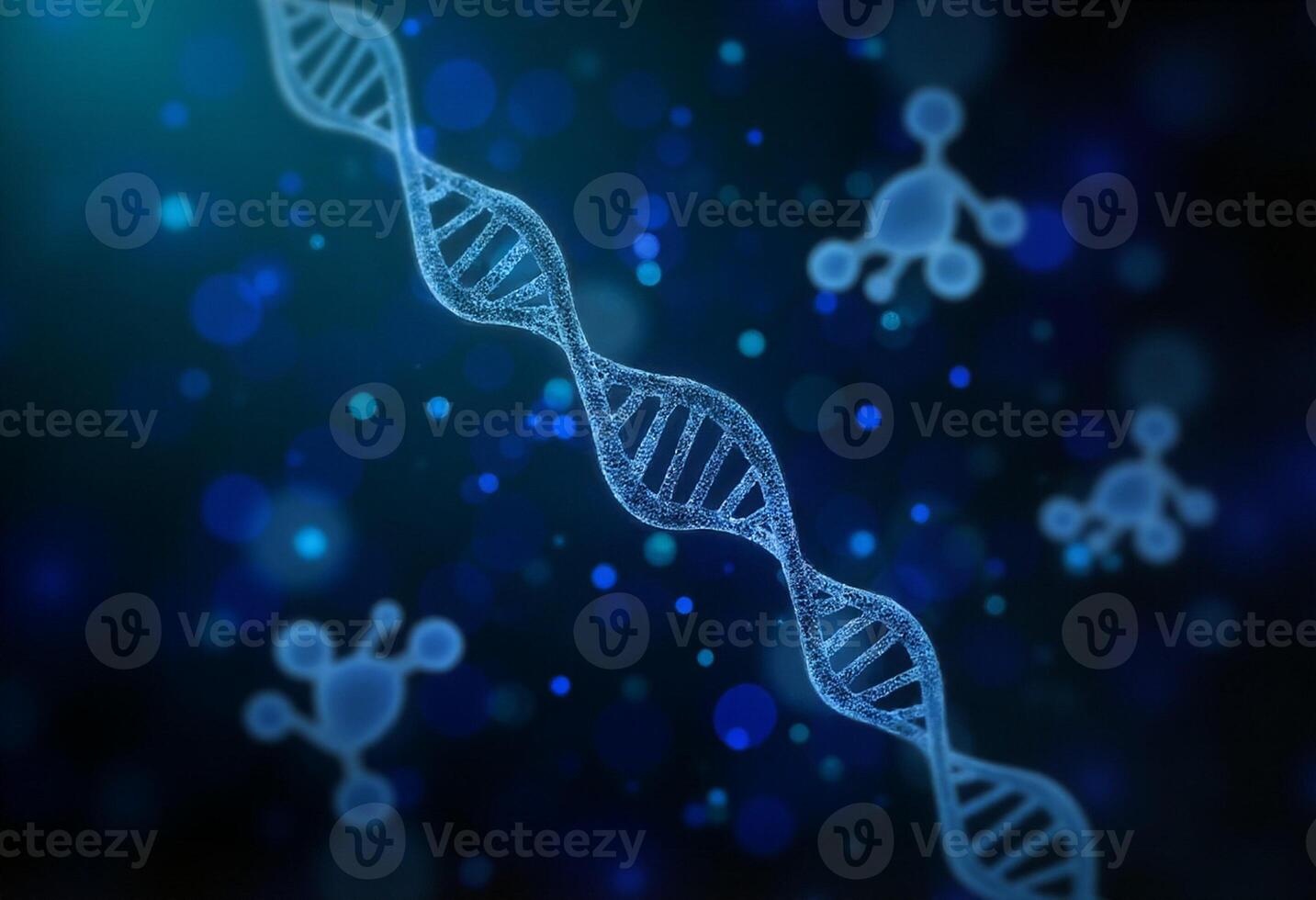 Floating Molecular DNA View photo