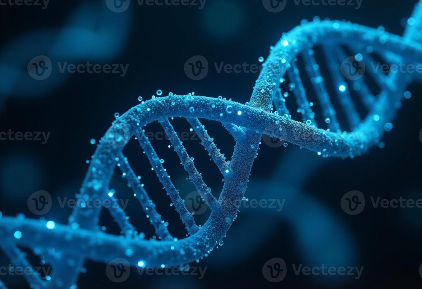 Abstract Double Helix with Blue Sparks photo