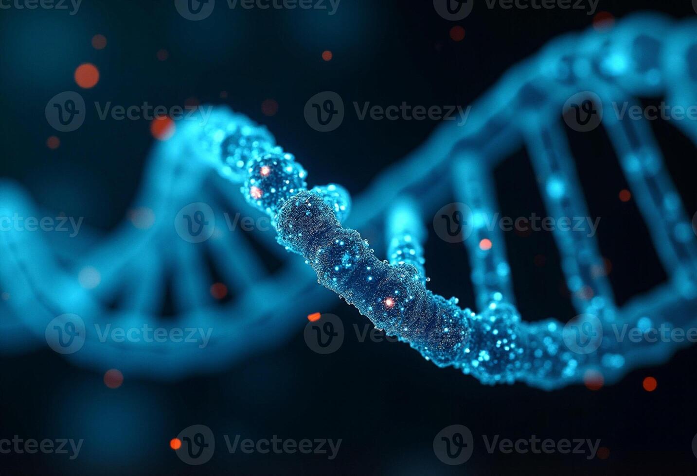 Floating DNA with Blue Highlights photo