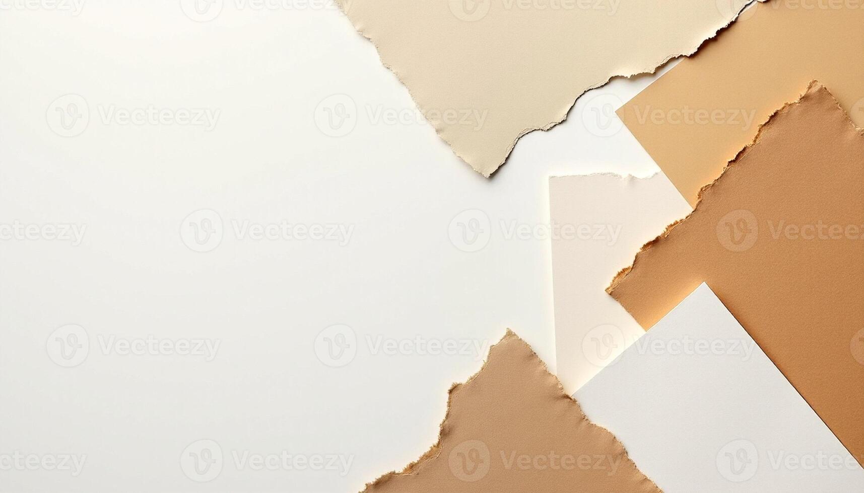 Several pieces of paper with torn edges photo