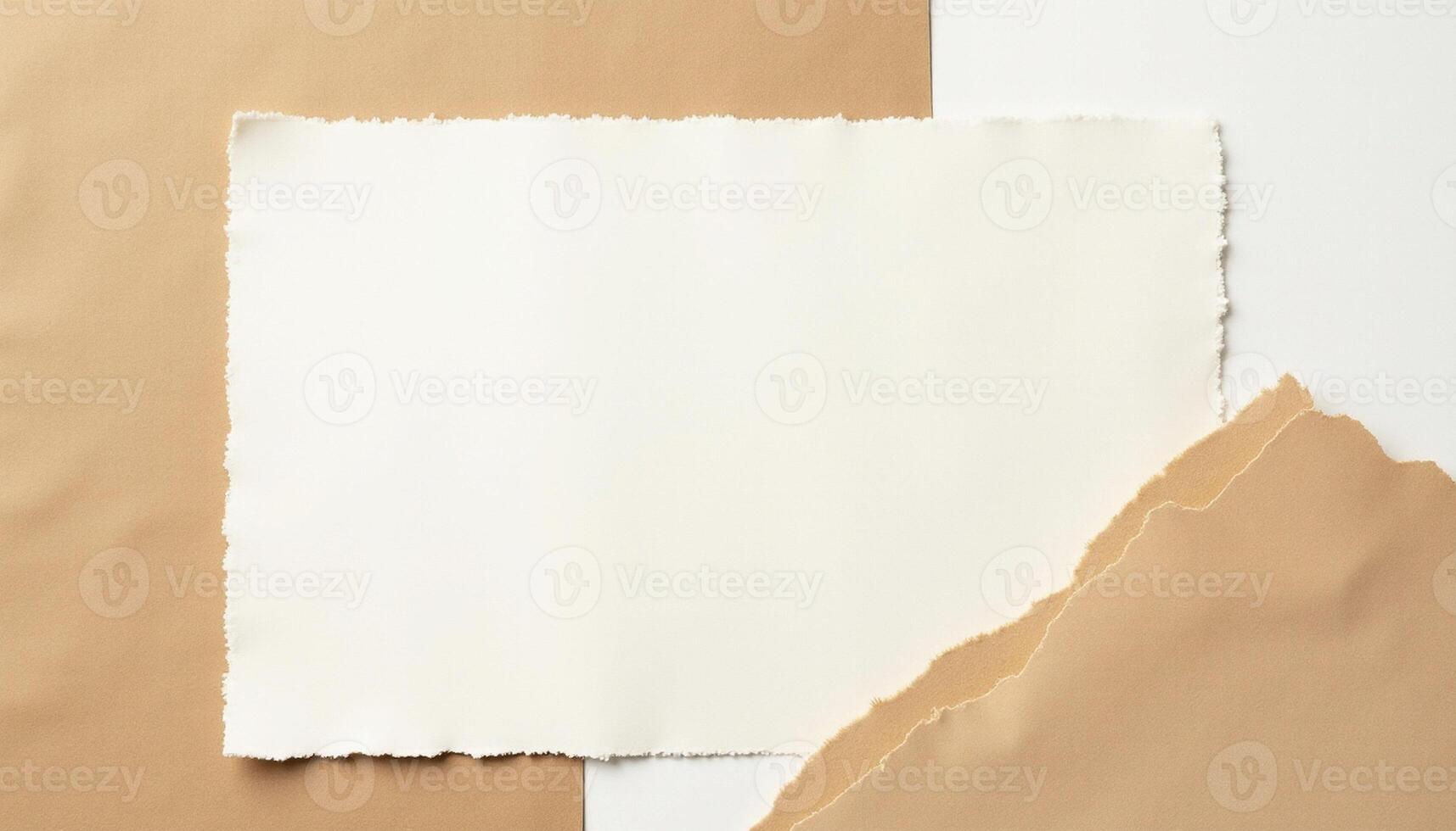 A piece of paper with a hole in it on a white background photo