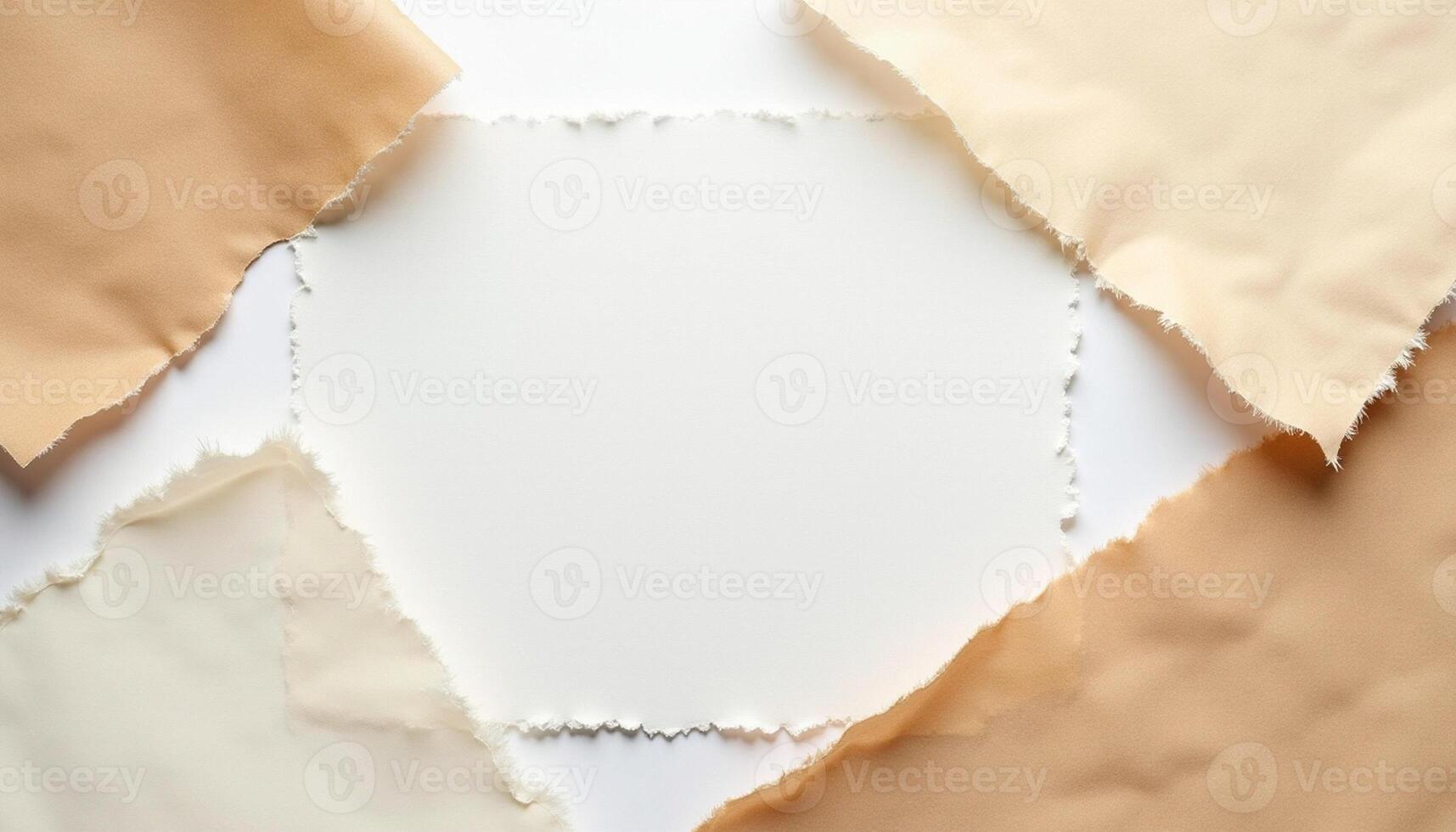 Beige Paper Stack with Ripped Edges photo